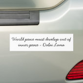 De wereldvrede moet zich ontwikkelen uit de innerl bumpersticker (Op auto)
