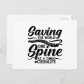 De wereldwervelkolom-chiropractor redden briefkaart (Voorkant / Achterkant)