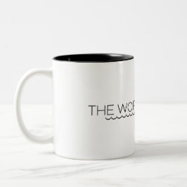 De Werk Kan Wachten Minimalistische Typografie  Tweekleurige Koffiemok