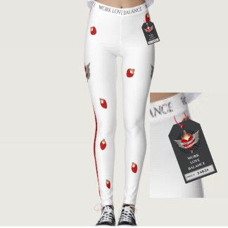 De WERK LIEFDE BALANS Passie Hart en Vlam Leggings