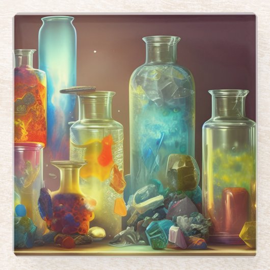 De werkbare Fantastische Kunst van de alchemicus Glazen Onderzetter (Voorkant)