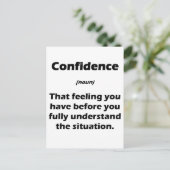 De werkelijke definitie van vertrouwen briefkaart (Staand voorkant)