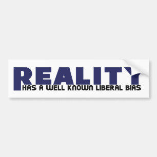 De werkelijkheid heeft een bekende liberale voorin bumpersticker