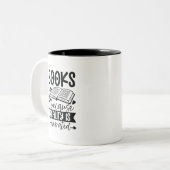 De werkelijkheid is overschat boekenliefhebber tweekleurige koffiemok (Voorkant links)