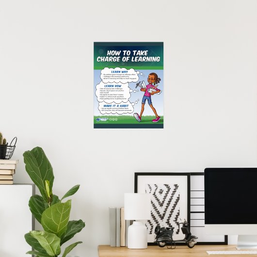 De Werken van de indset nemen het Leren Poster voo (Thuiskantoor)