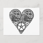 De Werken van de Klok van Steampunk en het Hart Briefkaart (Voorkant)