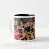 De werken van Mercy Tweekleurige Koffiemok (Voorkant links)