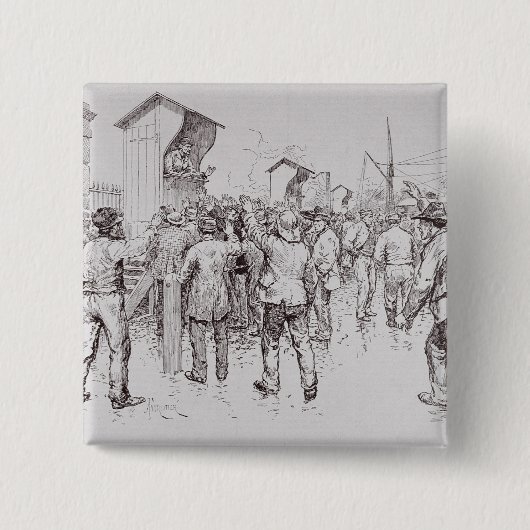 De werklozen in Londen Vierkante Button 5,1 Cm (Voorkant)