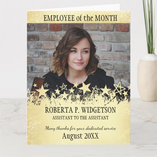 De werknemer van de foto van het GOUD van de STER Bedankkaart (Voorkant)