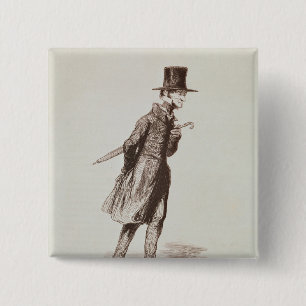 De werknemer vierkante button 5,1 cm