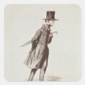 De werknemer vierkante sticker (Voorkant)