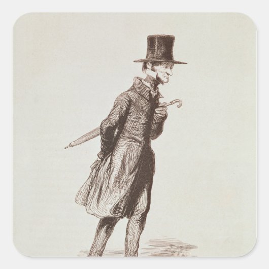 De werknemer vierkante sticker (Voorkant)