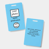 de werknemersfoto van de bodem, streepjescode, log badge (Voor- en achterkant)