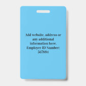 de werknemersfoto van de bodem, streepjescode, log badge (Achterkant)