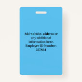 de werknemersfoto van de bodem, streepjescode, log badge (Achterkant)