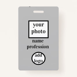 de werknemersfoto van de bodem, streepjescode, log badge