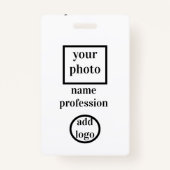 de werknemersfoto van de bodem, streepjescode, log badge (Voorkant)