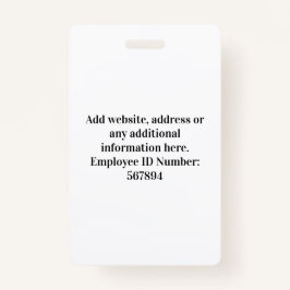 de werknemersfoto van de bodem, streepjescode, log badge