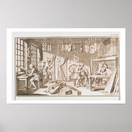De werkplaats van de instrumentenmaker, gegevens v poster (Voorkant)