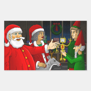 De werkplaats van de Kerstman op de Noordpool Rechthoekige Sticker