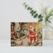 De werkplaats van Kerstman Briefkaart (Staand voorkant)