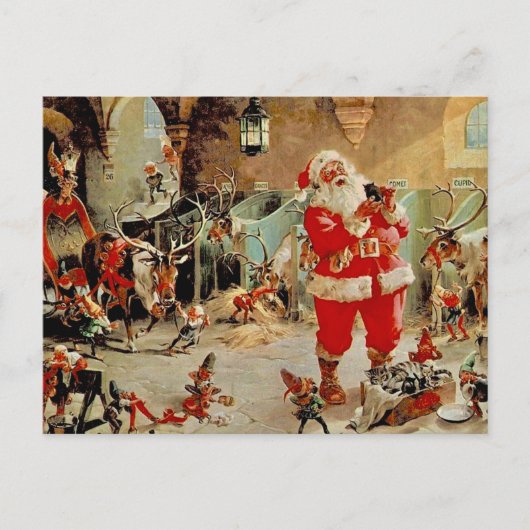 De werkplaats van Kerstman Briefkaart (Voorkant)