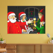 De werkplaats van Sinterklaas op de Noordpool Canvas Afdruk (Insitu (Woonkamer))