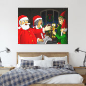 De werkplaats van Sinterklaas op de Noordpool Canvas Afdruk (Insitu (Slaapkamer))