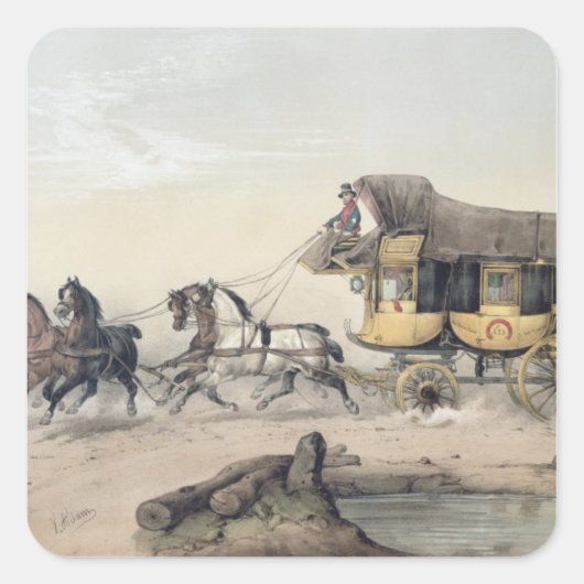 De werkstrook vierkante sticker (Voorkant)