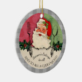 De werktuigenseizoenen van de kerstman het eten keramisch ornament (Rechts)