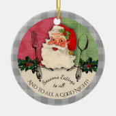 De werktuigenseizoenen van de kerstman het eten keramisch ornament (Voorkant)