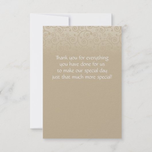 De Wervelingen van het goud en van Champagne Bedankkaart (Achterkant)