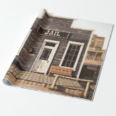 De westerne gevangenis van Rustic. 3d ing. Deel va Cadeaupapier (Uitgerold)