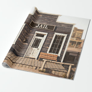 De westerne gevangenis van Rustic. 3d ing. Deel va Cadeaupapier