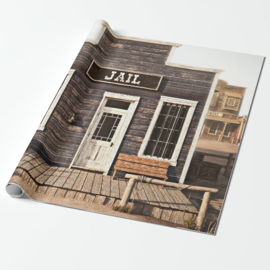 De westerne gevangenis van Rustic. 3d ing. Deel va Cadeaupapier (Uitgerold)