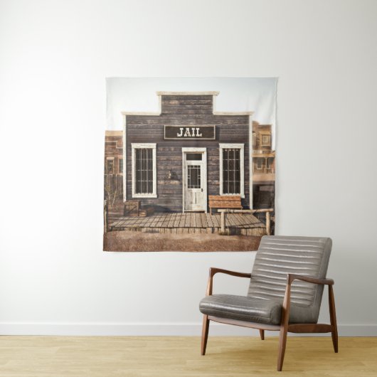 De westerne gevangenis van Rustic. 3d ing. Deel va Wandkleed (In situ)