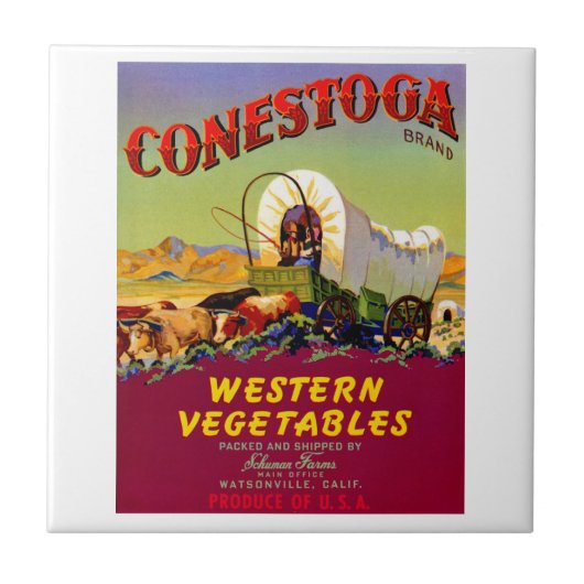 De Westerne Groenten van Conestoga Tegeltje (Voorkant)