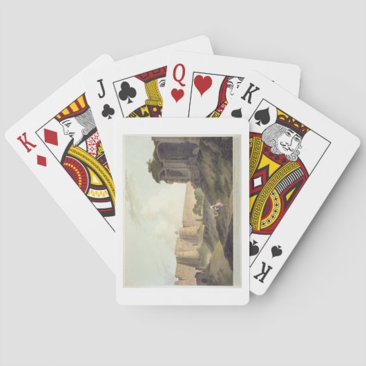 De Westerne ingang van Shere Shah's Fort, Delhi, Speelkaarten (Achterkant)