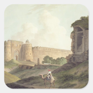 De Westerne ingang van Shere Shah's Fort, Delhi, Vierkante Sticker