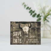 De Westerne Koe van het huwelijk Rustic slaat de D Aankondigingskaart (Staand voorkant)