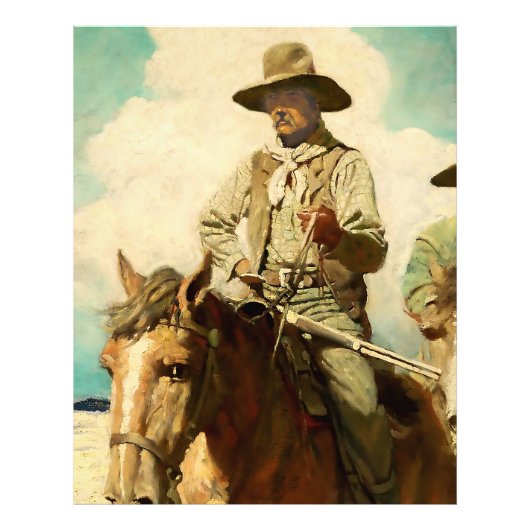 De Westerne kunst van Wiry Marshall door NC Wyeth Foto Afdruk (Voorkant)