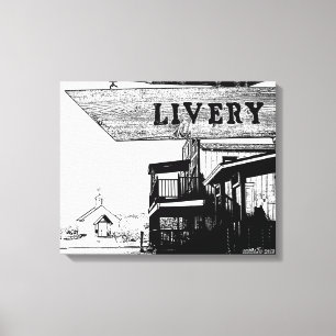 De Westerne stad Livery Canvas Afdruk