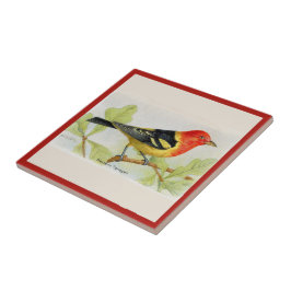De Westerne Tanager Bird Ceramic Tegel Tegeltje