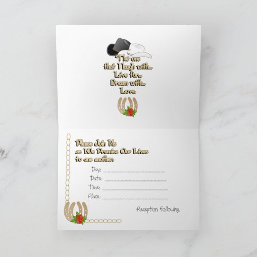 De westerne Uitnodigingen van het Huwelijk (Binnen)