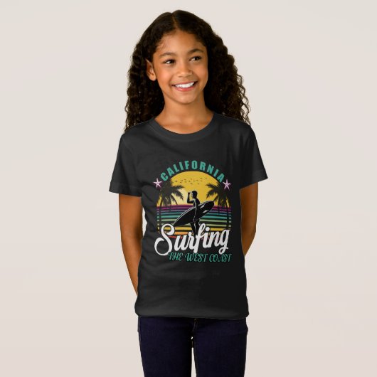 De westkust - Californië Surfing T-Shirt (Voorkant volledig)