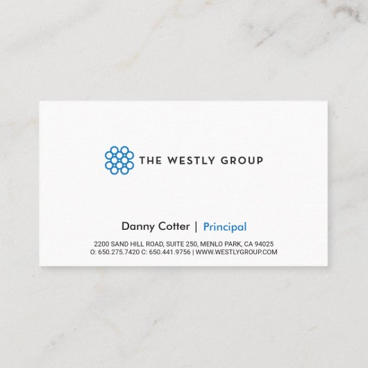 De Westly Groep | Grote Logo Visitekaartje (Achterkant)