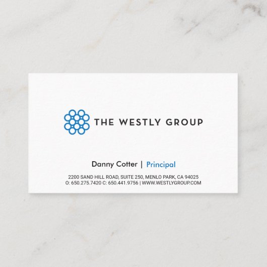 De Westly Groep | Grote Logo Visitekaartje (Achterkant)