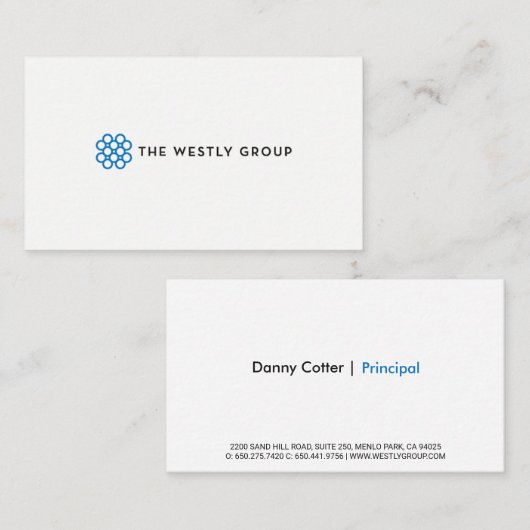 De Westly Group Visitekaartje (Voorkant / Achterkant)