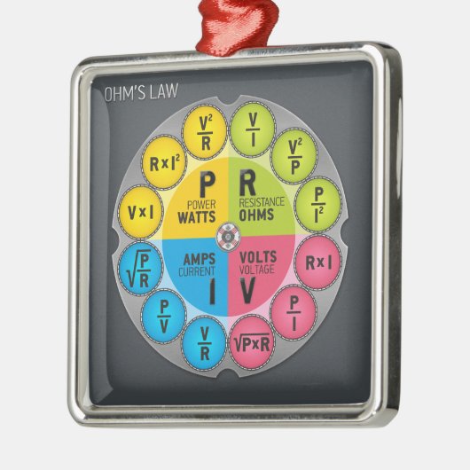 De wet Circle van Ohm Metalen Ornament (Links)