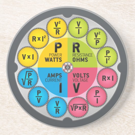 De wet Circle van Ohm Zandsteen Onderzetter (Voorkant)